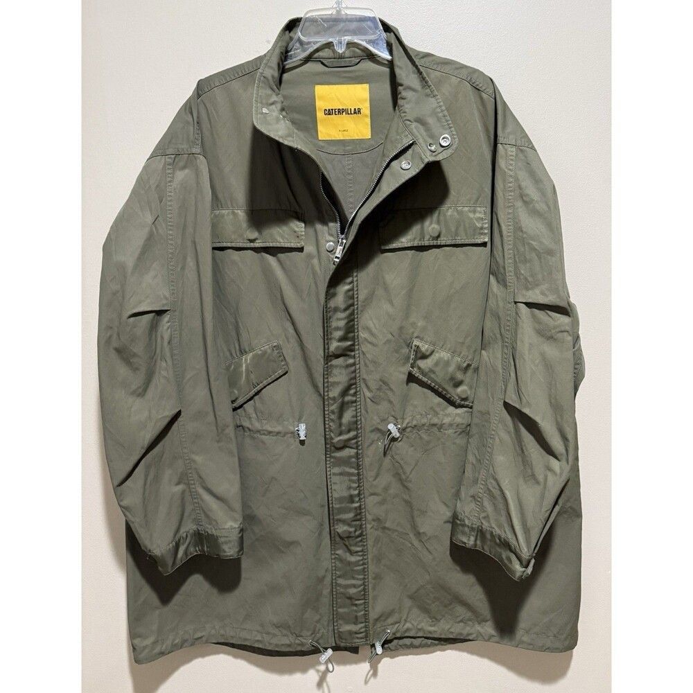 Caterpillar CAT Mens XL Green M65 Field Jacket Utility Cargo Military Parka